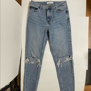 Blue Ripped Mom Jeans